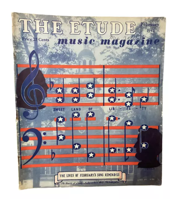 The Etude Music Magazine Vintage February 1941 Classic Contemporary Vocal Scores