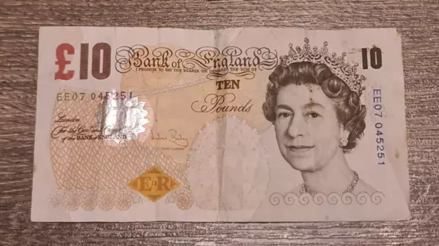 UK Great Britain 10 pounds banknote OLD 2000 F