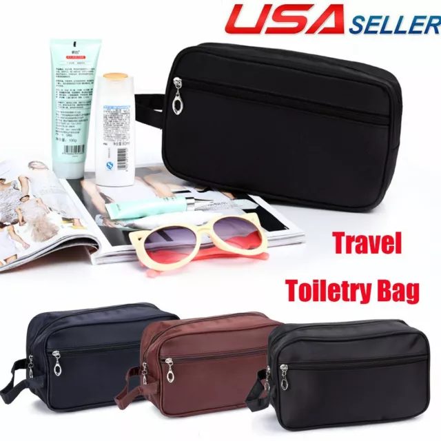 Travel Toiletry Bag Men Small Bag Organizer Bag w/ Zipper Shaving Shower Case