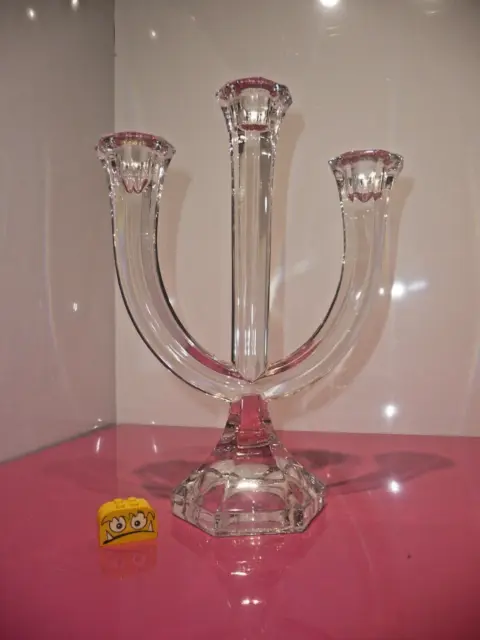 Nachtmann 3 armiger Kerzenhalter Kerzenleuchter Bleikristall  H ca. 28 cm