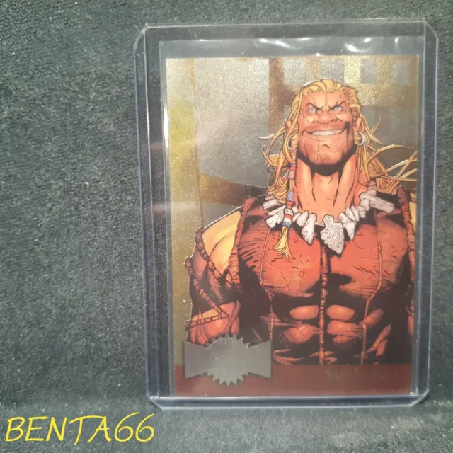 2015 Marvel Fleer Retro 🔥 Metal Blaster Sabretooth Insert Card # 33 of 42