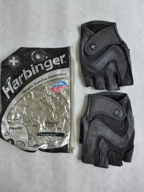 Harbinger FlexFit Half Finger Gloves/Weight Lifting Size Small Black leather Harbinger FlexFit Half Finger Gloves/Weight Lifting Size Small Black leather