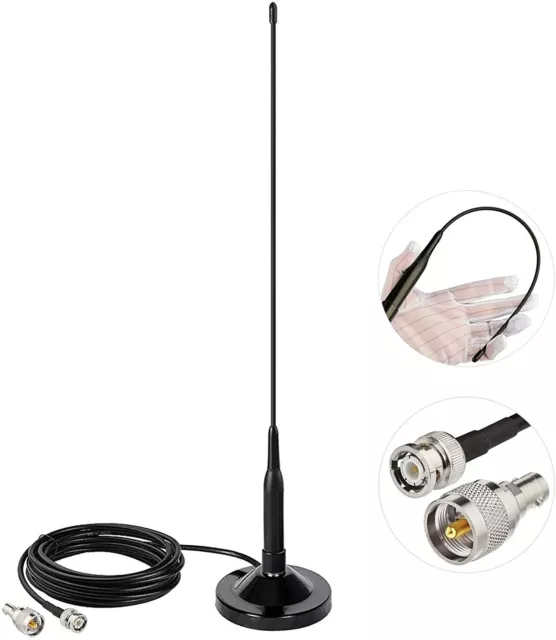 VHF UHF Scanner radio prosciutto polizia magnetico BNC maschio frusta morbida antenna per Uniden