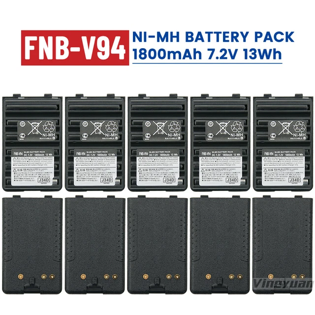 vhbw 2x batteria sostituisce Yaesu FNB-82LI per radio (1050mAh, 3,7V, Li-Ion