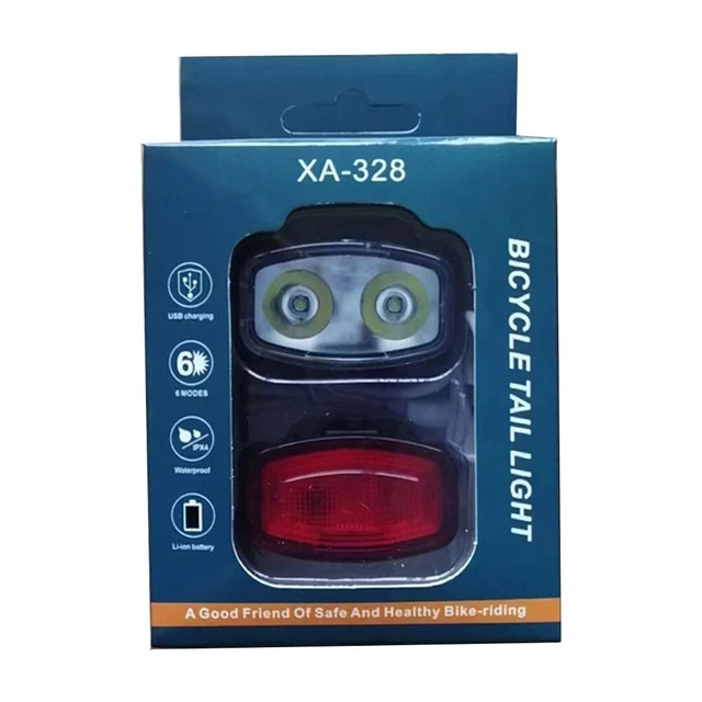 Kit De Feux Avant Et Arrière Vélo 5LED | Phare étanche IPX5, Montage Sans Outil En 2s, 2 Modes (fixe/stroboscope) – Pour Vélo, Poussette, Trottinette, Kayak
