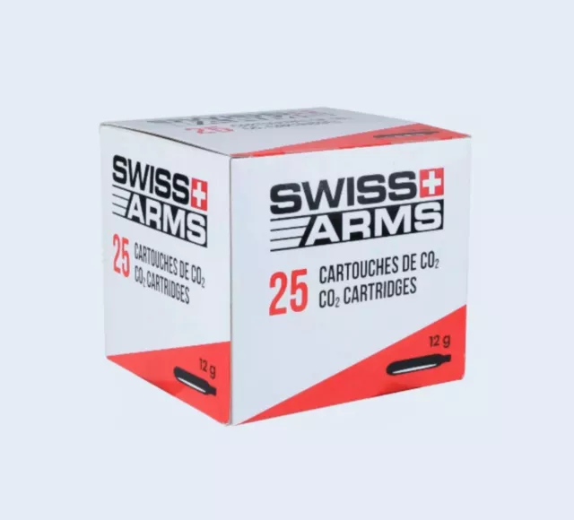 Swiss Arms - Lot de 25 Cartouches CO2 12g pour Airsoft