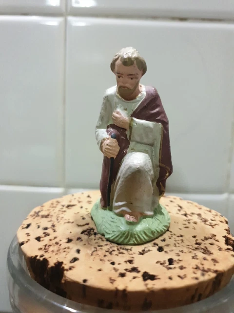 ANCIEN GRAND SANTON Devineau SAINT-JOSEPH crèche NOEL Taille 5 - Hauteur 10 cm EUR 15,00 - FR