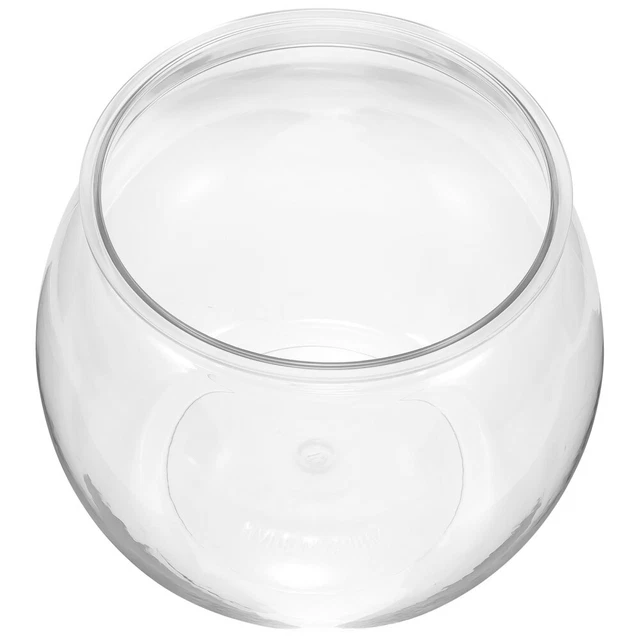 2 Pieces Goldfish Bowl Plastic Fish Bowl Small Fish Tank Desktop Office