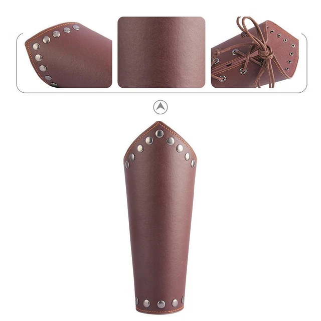Guanti in pelle PU, polsini per costumi medievali, bracciali, armature, polsini