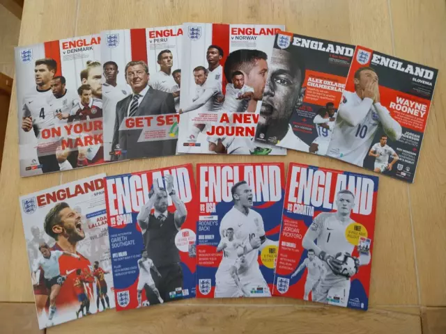 England 9 Home Programme Bundle From The Period 2014 - 2018