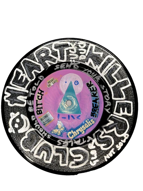 Blink Friction by Sarnia de la Maré Sigil  Vintage Vinyl Fight Art OOAK Pink New