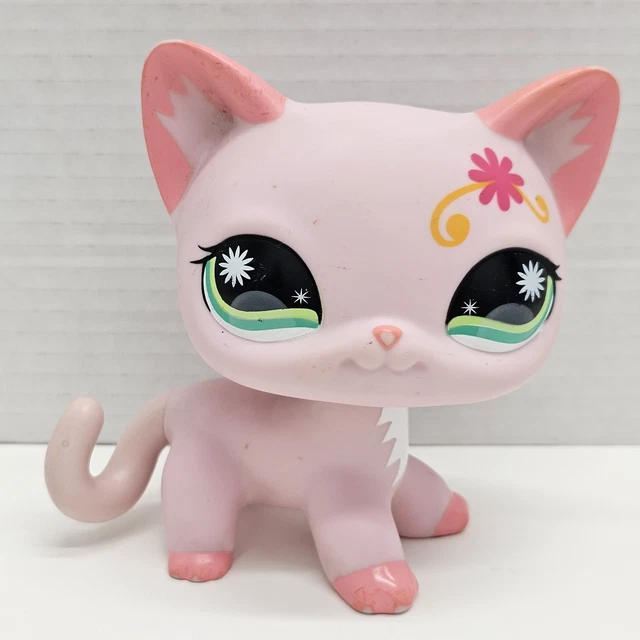 2008 LITTLEST PET Shop Jumbo Pink Magenta Shorthair Cat Deco