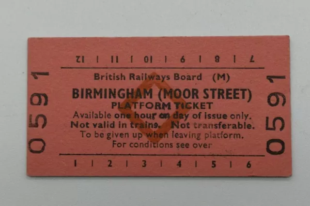 British Railways Board (M) Birmingham (Moor Street) Platform Ticket 0591