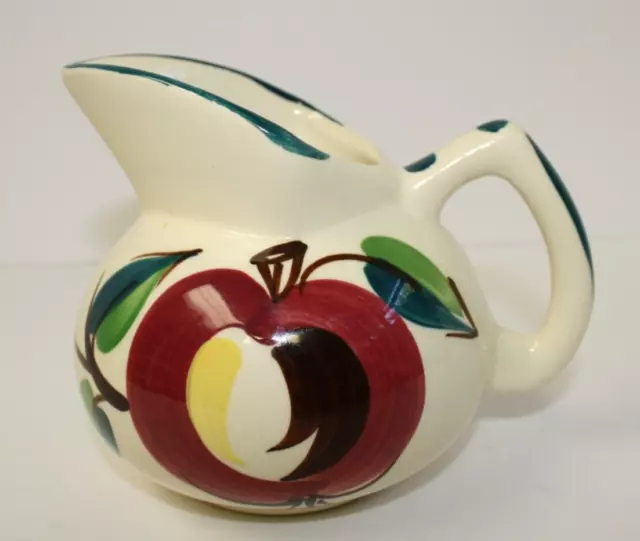 Purinton Apple (Open) Pottery Slipware Pitcher 4.75" Vintage Folk Handpainted