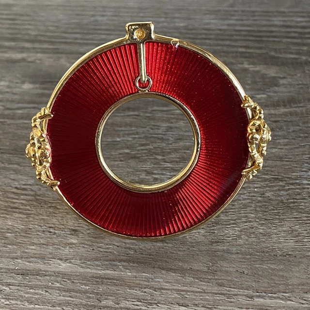 Joan Rivers Faberge Inspired Mini Photo Picture Stand Frame Red Gold tone