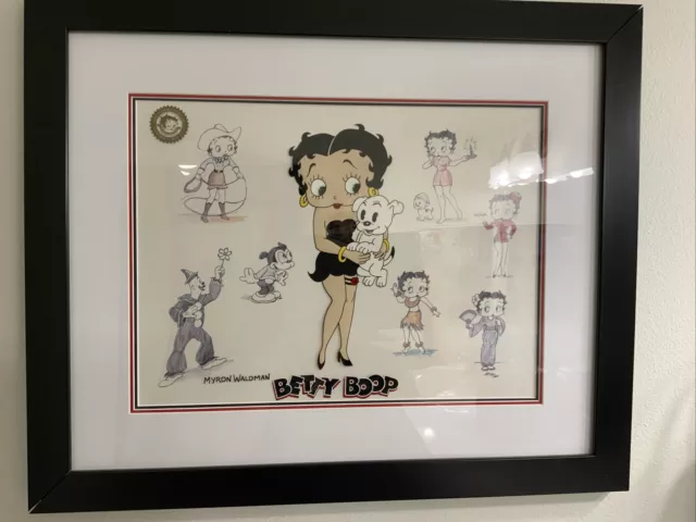Betty Boop Animation Art Painted Frame Cell hand signed by Myron Waldman