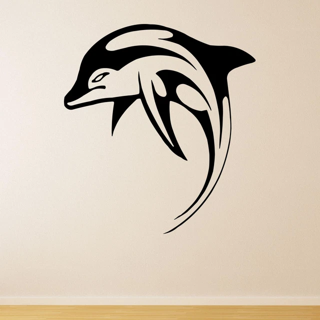 Jumping Dolphin v2 Animal Wall Sticker Decal Transfer Kids Bedroom Matt Vinyl UK
