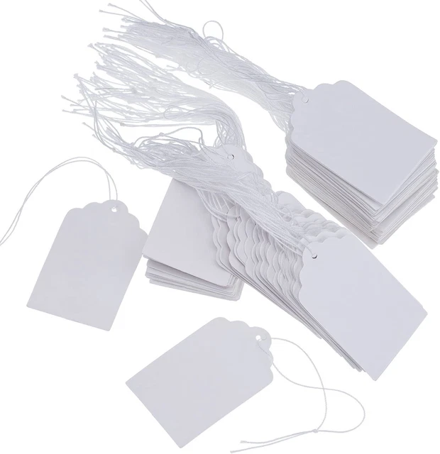 500 Pack White Marking Tags Jewelry Price Tags Hang Price Labels Display Tags wi