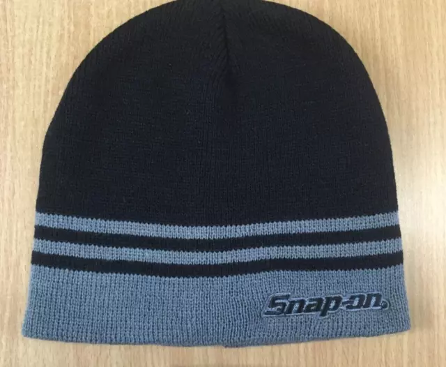 Snap-On Tools Black & Grey Winter Beanie Hat Embroidered Logo Brand New Sealed