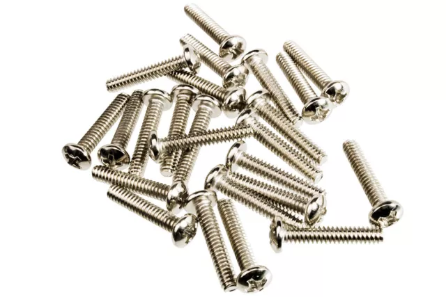 24 Pack Pickup/Switch Screws Nickel, fits Fender Strat