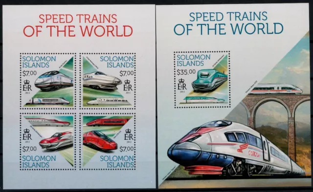 Salomoninseln; Hochgeschwindigkeitszüge aus aller Welt 2013 kpl. **  (21,50)