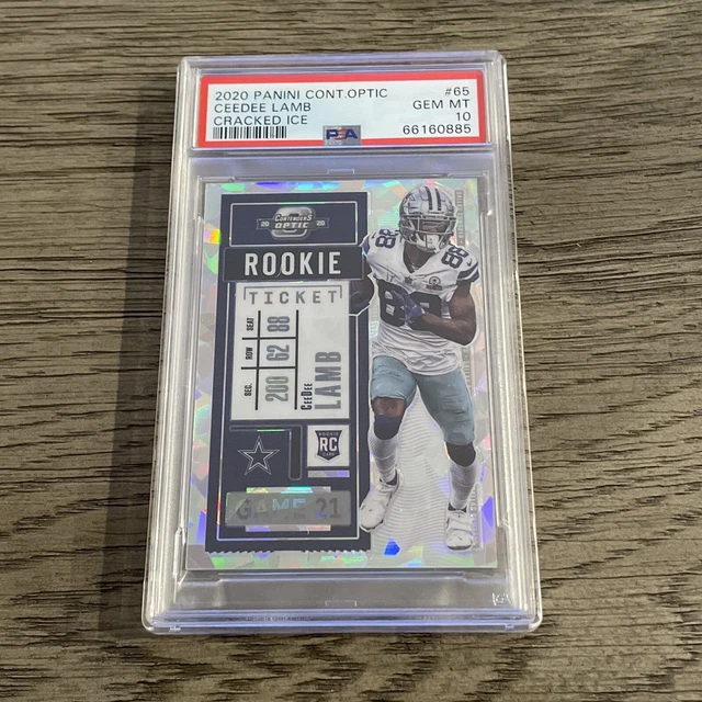 2020 Contenders Optic Rookie Ticket Cracked Ice Ceedee Lamb /22 PSA 10 #65