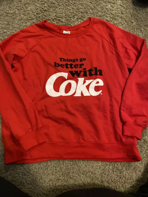 Coca Cola Brand “Things Go Better With Coke” Logo Size Medium Red Vintage Cotton