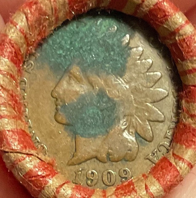 Wheat Penny Roll Older Cents Crimped Sealed with 1909 P/S Indian Head Cent #62