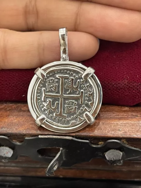 Solid ATOCHA Silver Coin Pendant  Made From Atocha Silver Bars