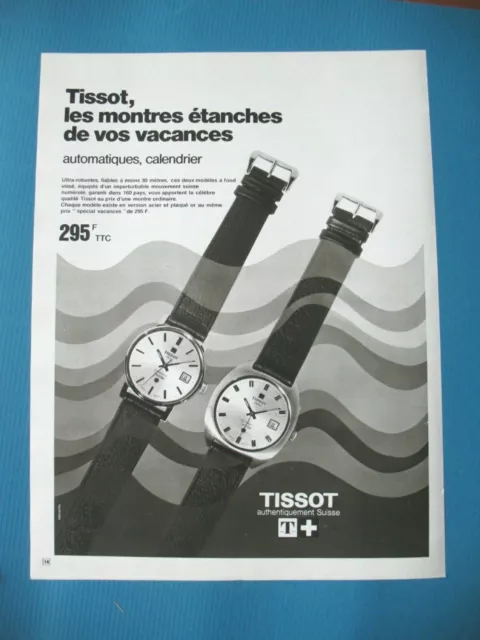 Publicite De Presse Tissot Montre Authentiquement Suisse French Ad 1972