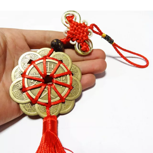 Feng Shui Mystic Knot 10 Chinese Lucky Coins Cures Home Career Health Wealth  YT