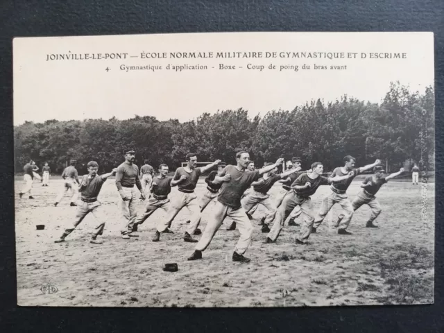cpa 94 - JOINVILLE le PONT ECOLE MILITAIRE SOLDAT Sport Gymnastique Escrime BOXE