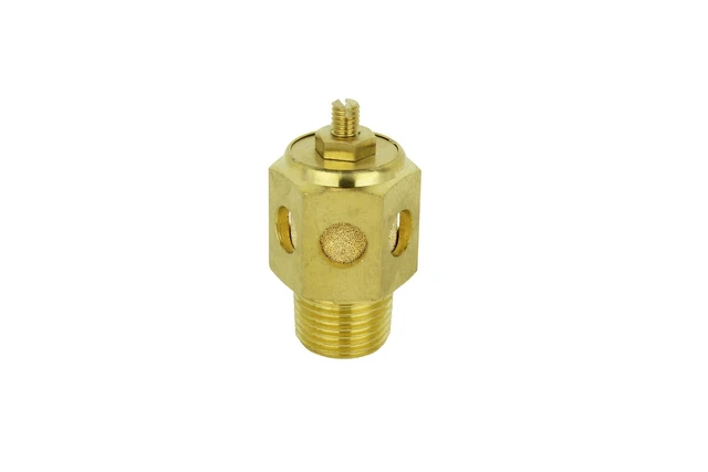 High Flow Exhaust Muffler, 1/2" MNPT - 40 Micron Bronze Silencer 25EA