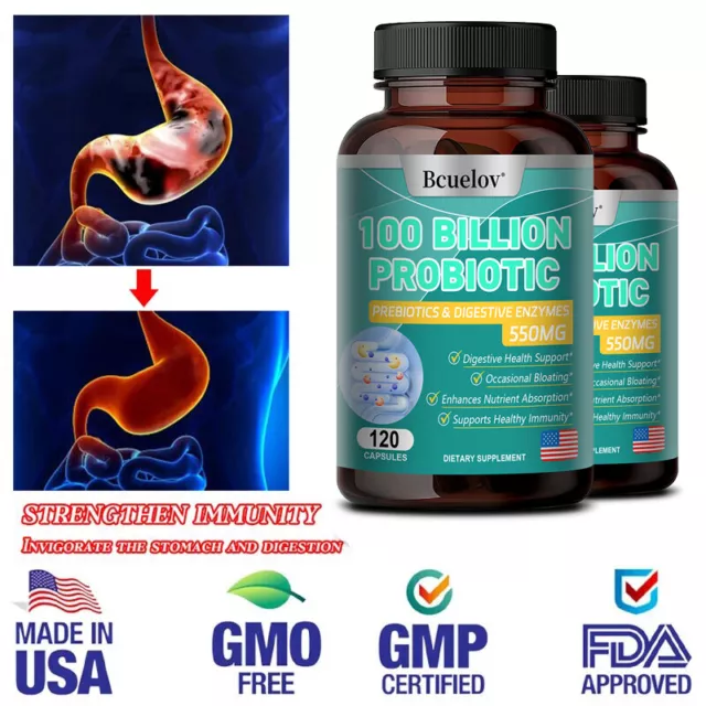 Probiotic for Improved Stomach & Gut Health 100 Billion CFU 120 Capsules