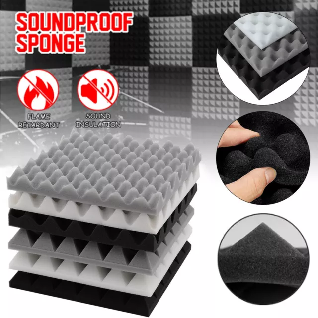Set of 12/24 Acoustic Panels Foam Wall Panels Noise Sound Proofing Pads Studio