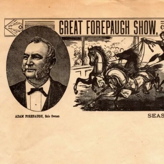 Very Scarce 1883 Great Forepaugh Show Circus Hippodrome Menagerie Letterhead