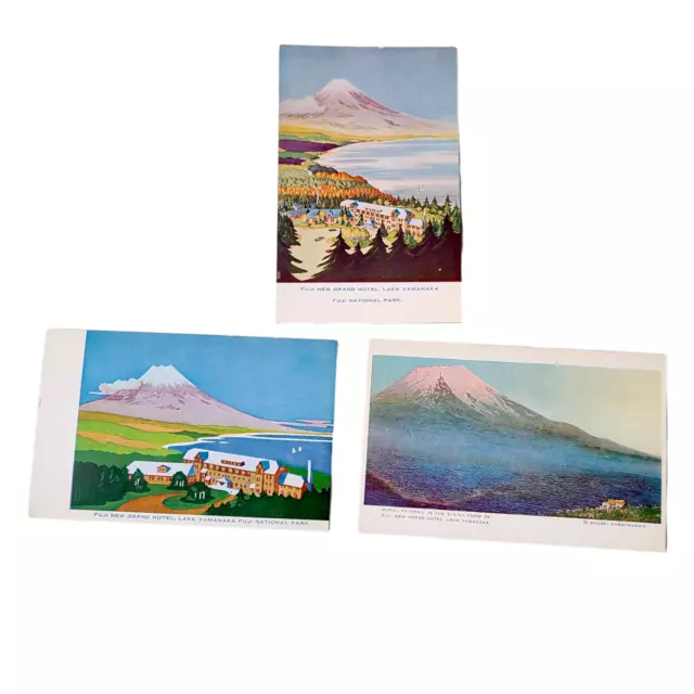 Vintage Postcard Lot FUJI New Grand Hotel Lake Yamanaka Fuji National Park RARE