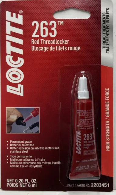Loctite 263 Threadlocker Surface Insensitive Red, 6 ml Tube 2203451