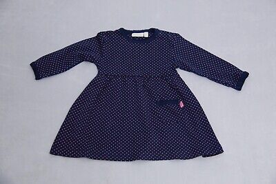 New JoJo Maman Bebe Baby Girls Navy Polka Dot Dress RRP £19.00