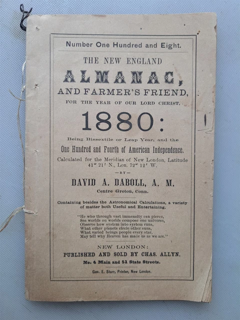 1862 New-England Alamanac and Farmer’s Friend