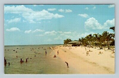 Fort Myers Beach FL, Relaxing On The Beach, Florida Vintage Postcard