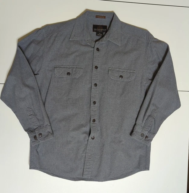 Chamois Weatherproof Button Down Shirt Jacket Mens MediumLong Sleeve Button
