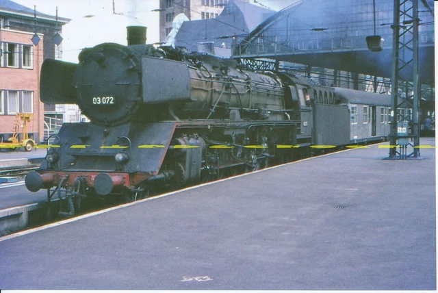 Farb-Foto DB Dampflok 03 072 Mönchengladbach 60er Jahre