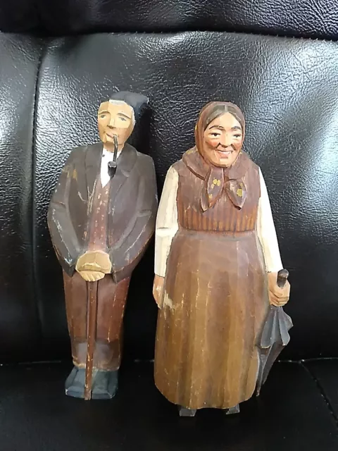 Antique Hand-carved Wooden Folk Art Figurine Brienz Switzerland Black Forest