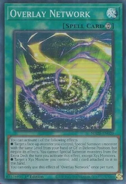 Yugioh! Overlay Network - MAZE-EN020 - Super Rare - 1st Edition Near Mint, Engli