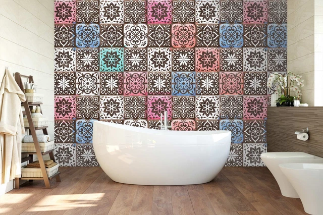 3D TILE PATTERN ZHUA13467 Wallpaper Wall Murals Removable Self-adhesive ...