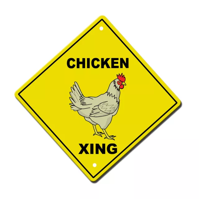 Yellow Aluminum Crossing Sign Chicken Cross Xing Diamond Street Signal