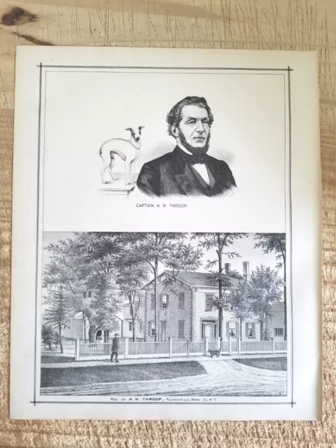 RESIDENCE OF H N THROOP,PULTNEYVILLE,NY.VTG 1887 13.7" x 11.5 ART PRINT* RESIDENCE OF H N THROOP,PULTNEYVILLE,NY.VTG 1887 13.7" x 11.5 ART PRINT*
