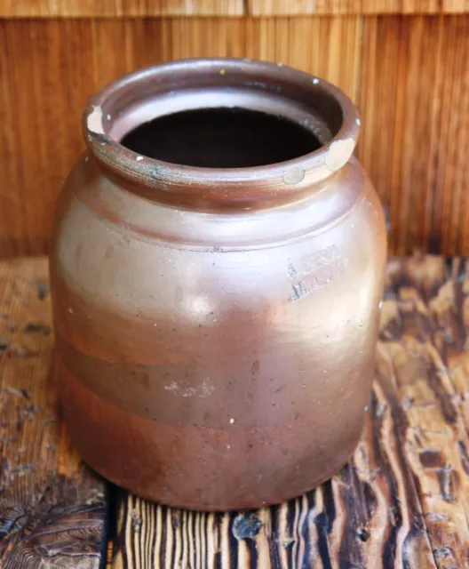 S Pepson Albany NY Antique Primitive Upstate New York Gallon Stoneware Jug Crock