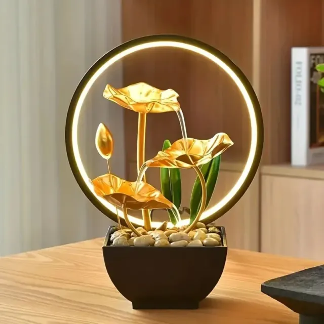 Fontana da tavola a led a forma di fiori pianta per interni usb luce casa regalo